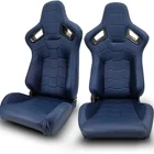 New Style Racing Seat Blue PVC Leather With Adjustor Double Slider For Universal Bucket Racing Seats