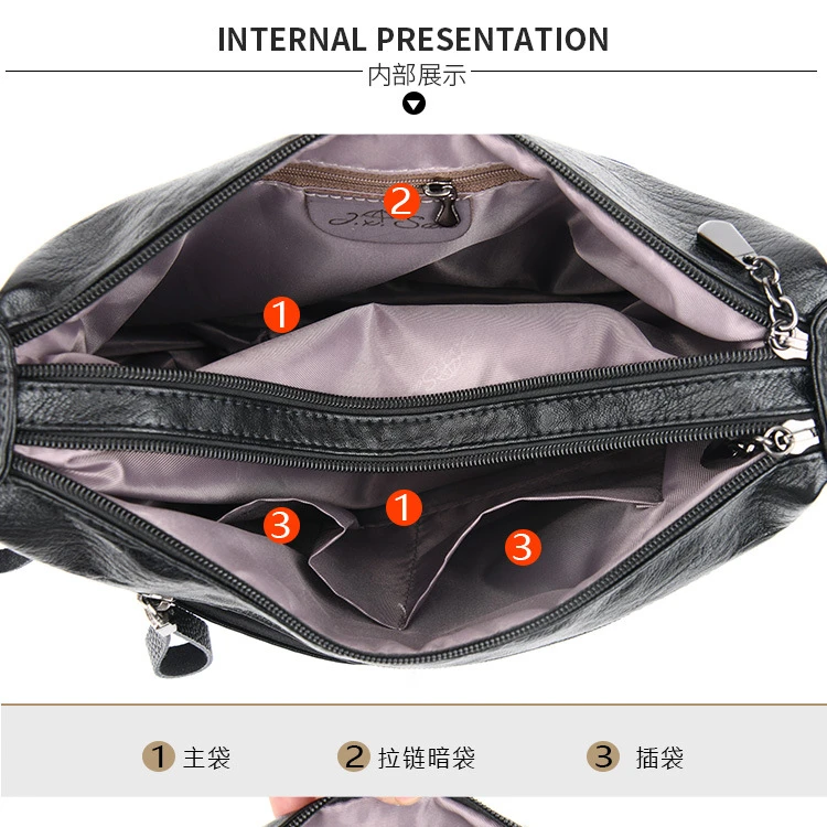 Wholesale Fashion Soft Leather Large Capacity Shoulder Crossbody Tote Bag Luxury Women Hand Bag Designer Purse And Handbag