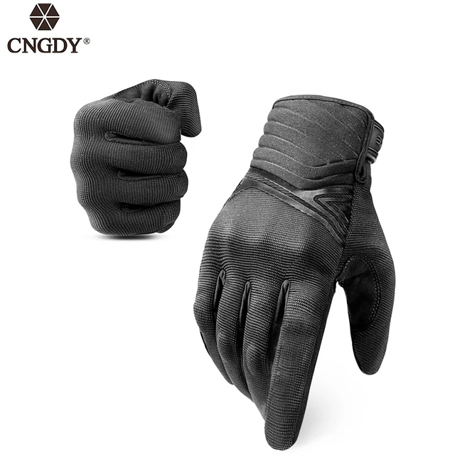 All-Season Non-Slip Leather Racing Gloves Men Women High Touch Screen Compatible Motorcycle Cycling Outdoor Sports Finger Gloves