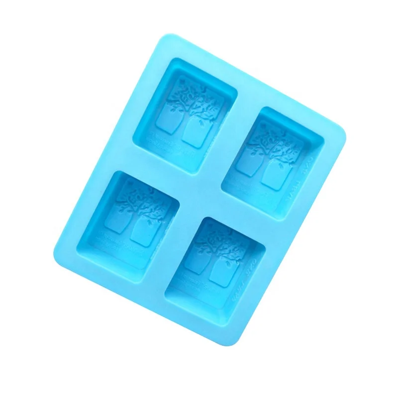 4 hole rectangle shape soap mold silicone molds for candle making silicone mold for soap pudding make silicone resin