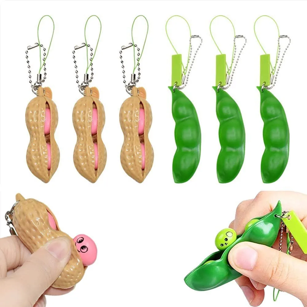 Soybean Extrusion Bean Pea Release Stress and Anxiety Fidget Bean Toy Funny Facial Expression Bean Fidget Toys