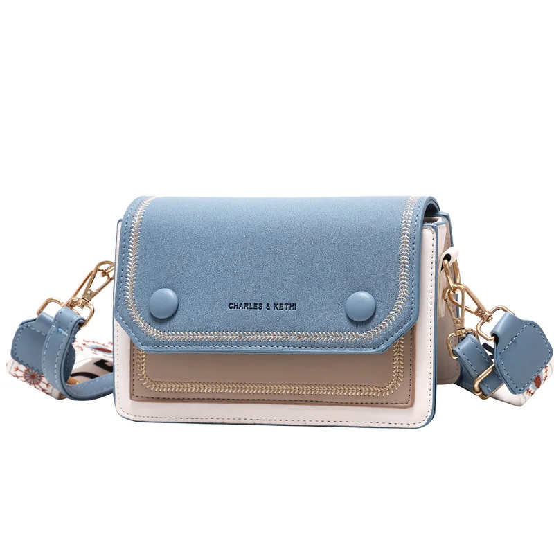 Wholesale Small Bags New Fashion Trendy Wideband Contrasting Color Crossbody Ins Versatile Four Seasons Women's Bag