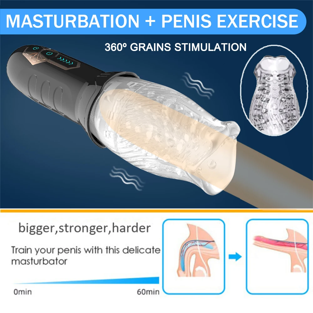 Automatic Rotating Vibrating Masturbator Cup For Men Real Oral Sex Glans Delay Trainer Penis