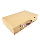 Box Box Wooden Beige Grain Wooden Box Packaging Manufacturer 2-Layer Drawer Portable Wooden Box