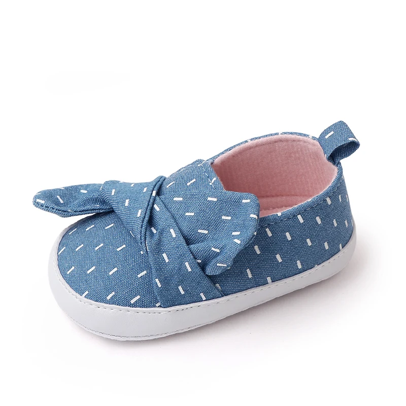New Bow Striped Strawberry Print Soft Soled Spring and Autumn Toddler Shoes for Baby Girls details