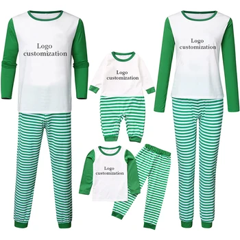 2022 Christmas Family Baby Kids Pajamas Striped Parent-child Pjs Suit Xams Kids Christmas Pajamas Children Sleepwear