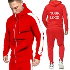 Wholesale Embroidery Sweatsuit Plus Size Zip Up Sportswear Men Tracksuit With Custom Logo For Men Jogging