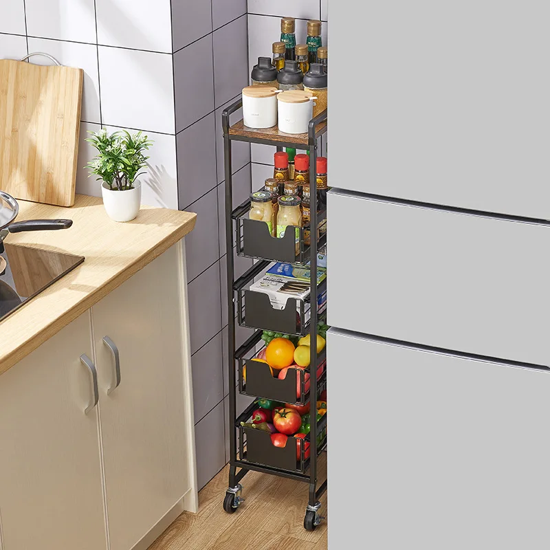 Household Products Storage Bathroom Shelf Storage Shelf For Kitchen Movable Storage Shelves