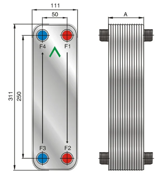 Plate Heat Exchanger, Stainless, Steel, R290/R34/R134a/R410A - detail 4