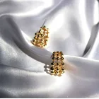 Alloy Earring Earrings Personalized Design Alloy Hoop Earring Women Jewelry Gold Hollow Out Stud Earrings