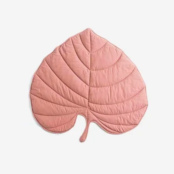 Pink Leaf Shaped Baby Blanket Play Mat Newborn Baby  Blankets Cotton Crawling Cushion Soft Washable Floor Mats