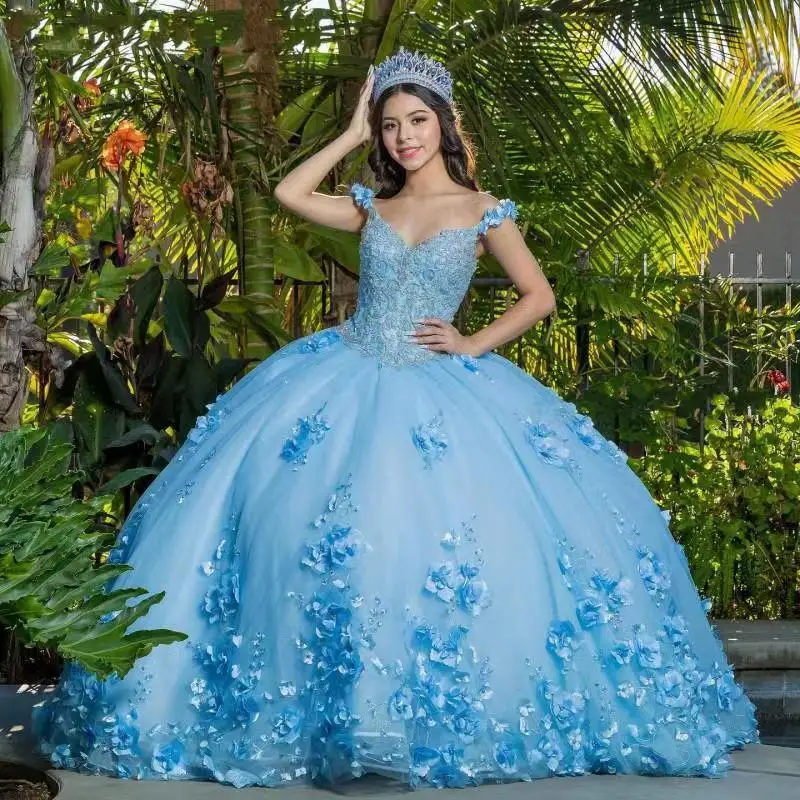 Princess Sweetheart Quinceanera Dresses Ball Gown Lace-Up Sweet 15 16 Dress Y6071 main image 1