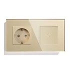 Socket Switch Custom High Quality 220V EU Germany Socket 1 Gang Touch Switch Touch Switch And Socket