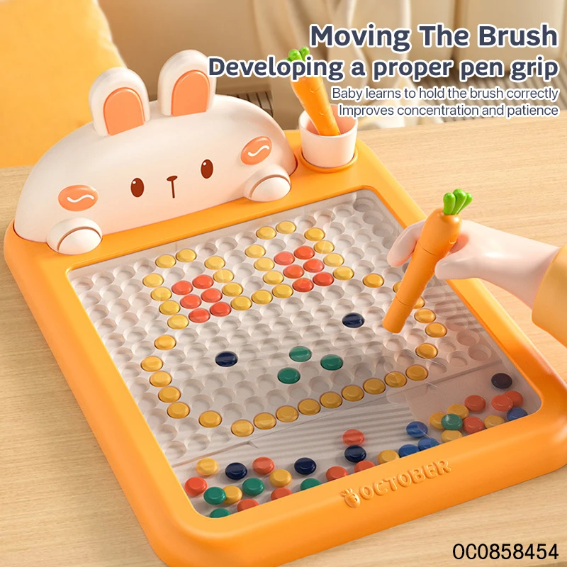 Kids magnetic drawing board bead kits diy arts and crafts set magnetic pen