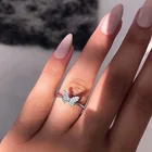 Diamond Unique Engagement Cubic Zircon Diamond Butterfly Rings For Girls