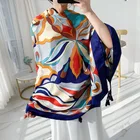 Scarf Long Ethnic Style Cotton And Linen Scarf 90x180cm Long Sunscreen Beach Towel Scarf For Women Silk