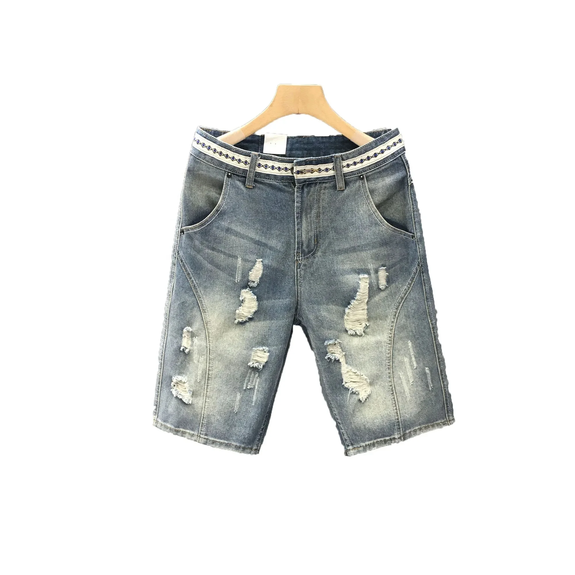 Wholesale summer street wear vintage short half shorts Loose work shorts Fashion men Jorts loose denim shorts