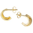 Gold Earrings Fancy 18k Gold Plated Dubai Stud C Shaped Twisted Croissant Hoop Earrings