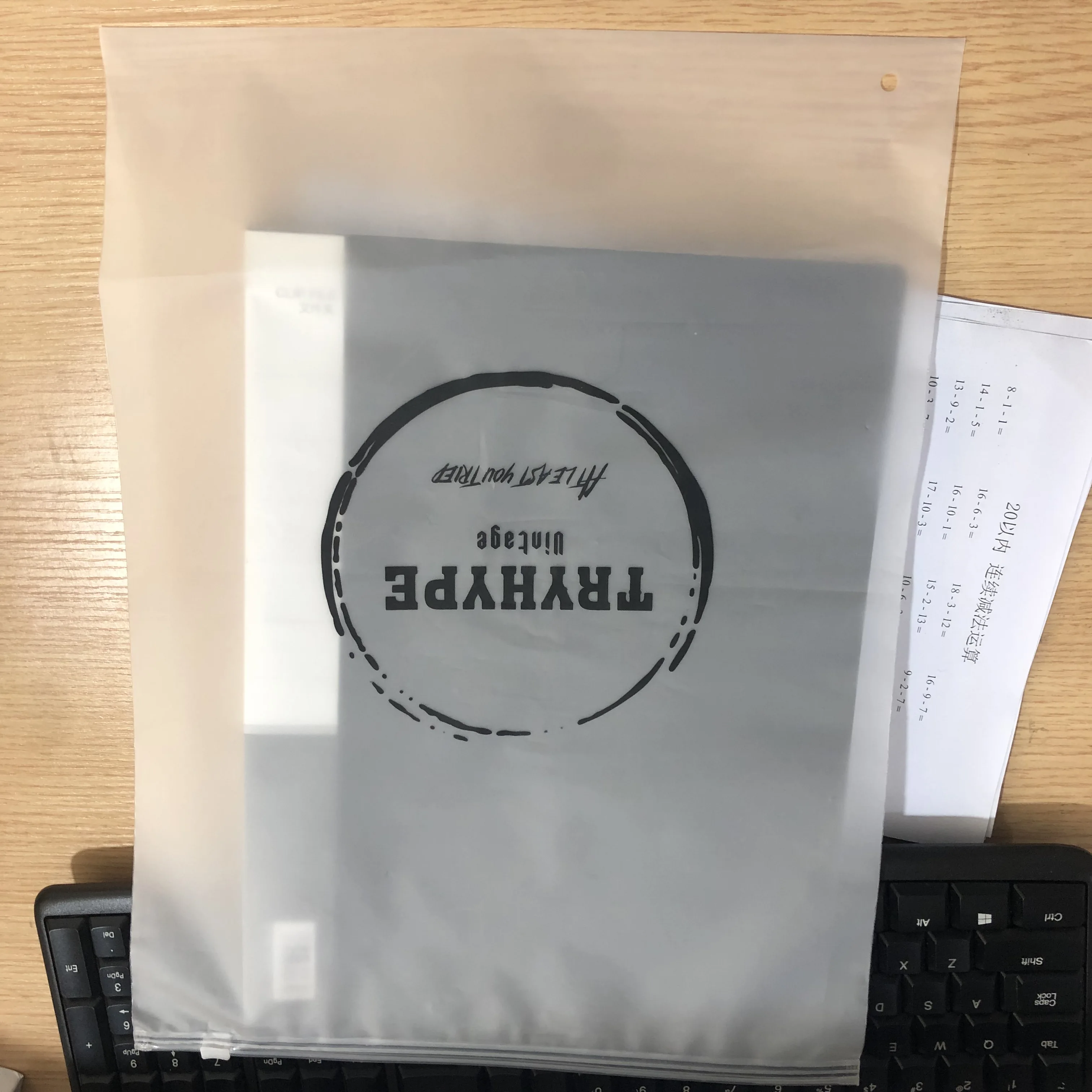 Custom Logo Frosted Plastic Bag Clothes Zip Lock Self Sealing Bag