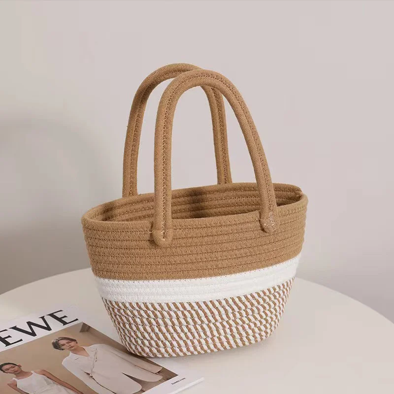 HUAYI  Cotton rope braided color customized Hand-woven bag