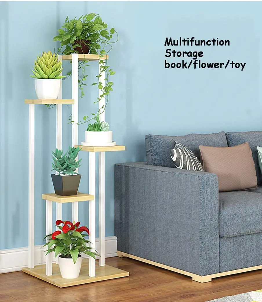 Modern indoor outdoor multi-layer floor-standing metal frame decorative flower stand