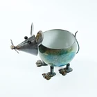 Pot Small Pots Garden Hot Sales Metal Animal Plant Pot Mouse Flower Pot Small Pots For Plants Garden Ornaments