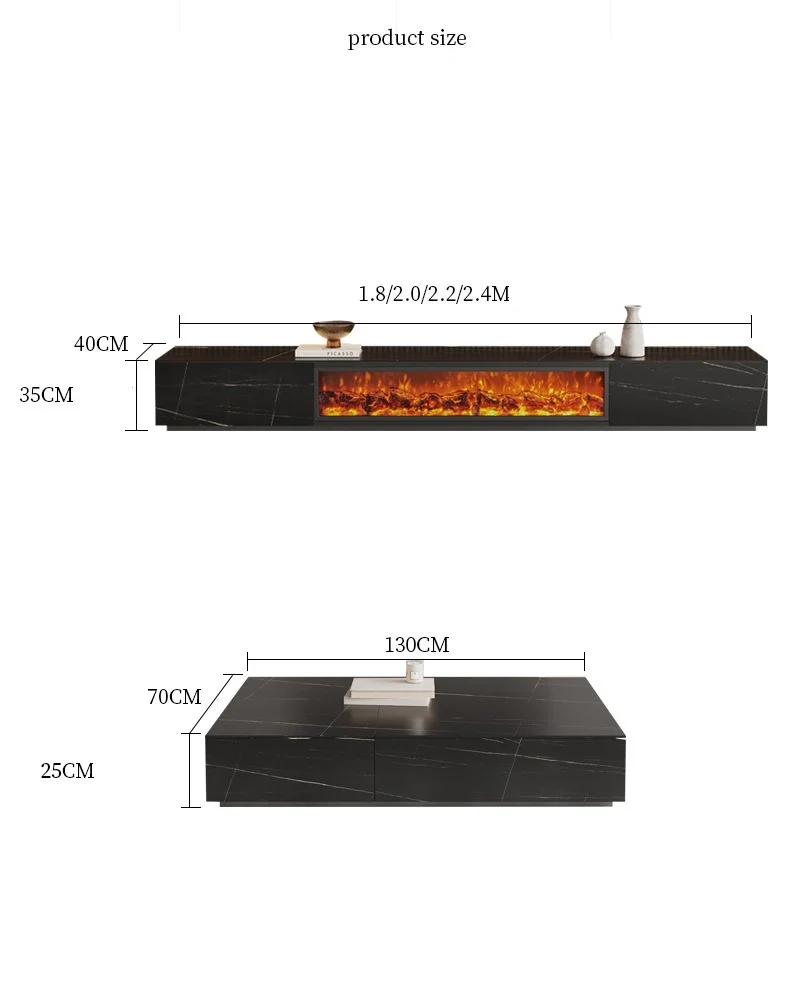 Electric Fireplace, LED, Wood - detail 20