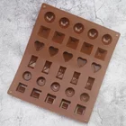 Square Mold Square DIY Baking Tools 30 Hole Square Brown Food Grade Silicone Chocolate Mold
