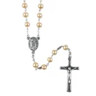 Pearl Rosary Beads Catholic Factory Price 6mm Handmade Glass Pearl Beads Catholic Rosary For Gift