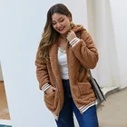 Hooded Women's New Casual Winter Warm Soft Teddy Coat Zip Up Hooded Plus Size Sweatshirt Coat Jackets