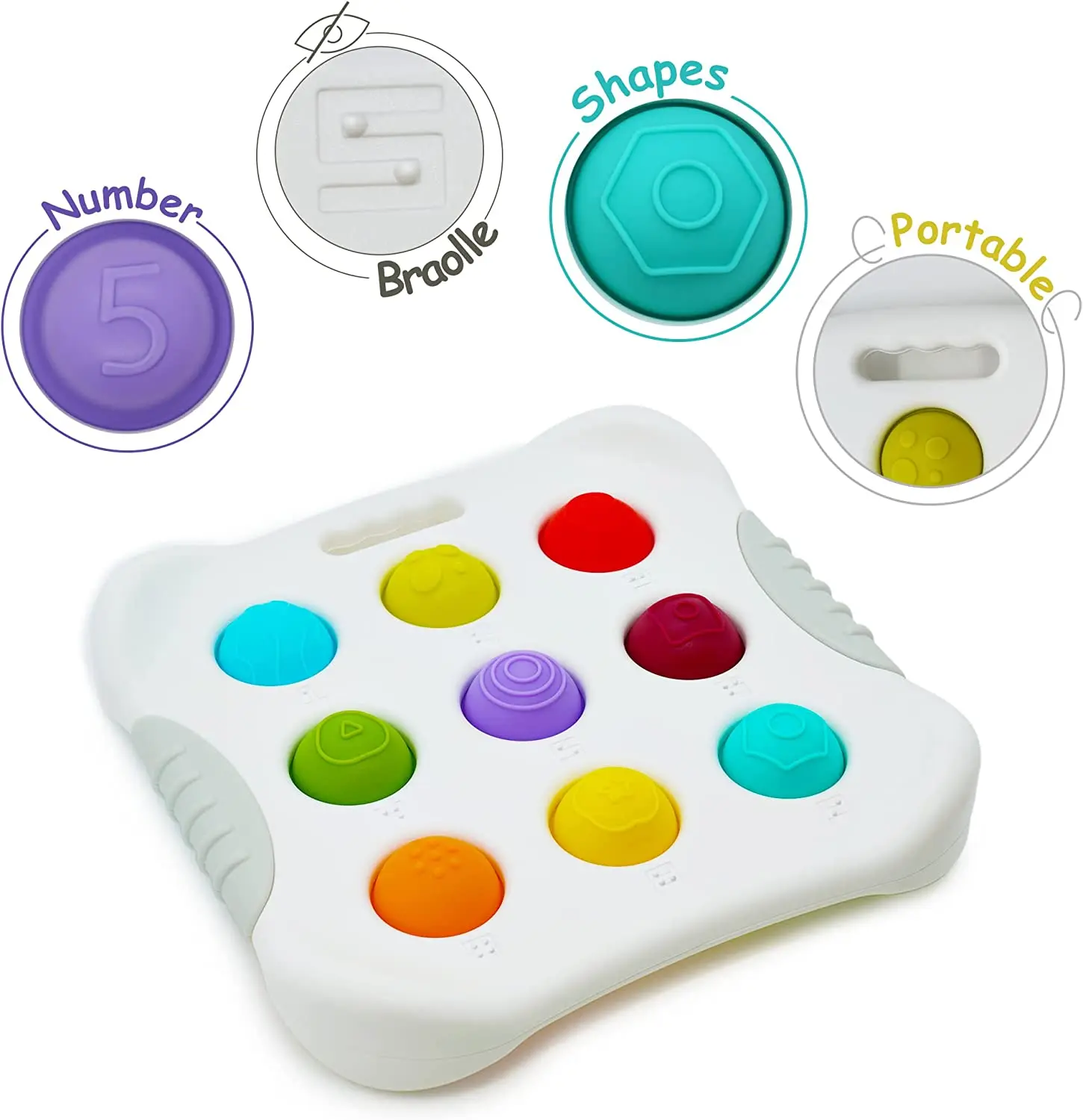 Baby Sensory Braille Pops Toy Silicone Popping It Fidget Toy Silicone
