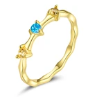 Ring Plated Gold Stylish Dazzling Color Zircon Ring Sterling Silver S925 Plated Gold Women Ring