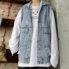 2021 Retro Washed Torn Ragged Denim Waistcoat For Men And Women