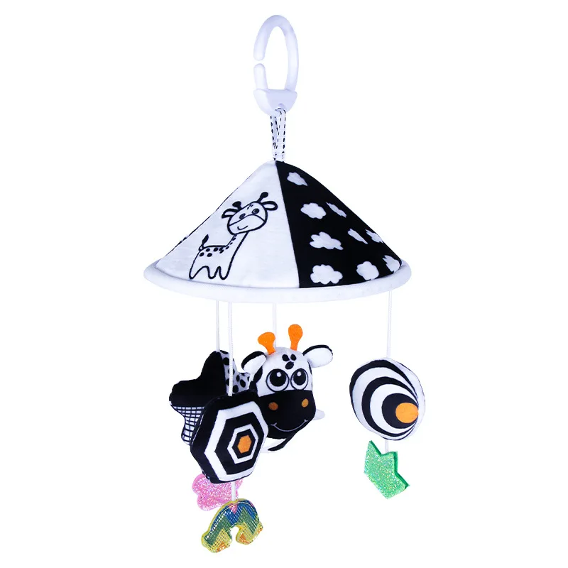 Baby black and white bed hanging cartoon animal hanging umbrella pendant plush toy N018