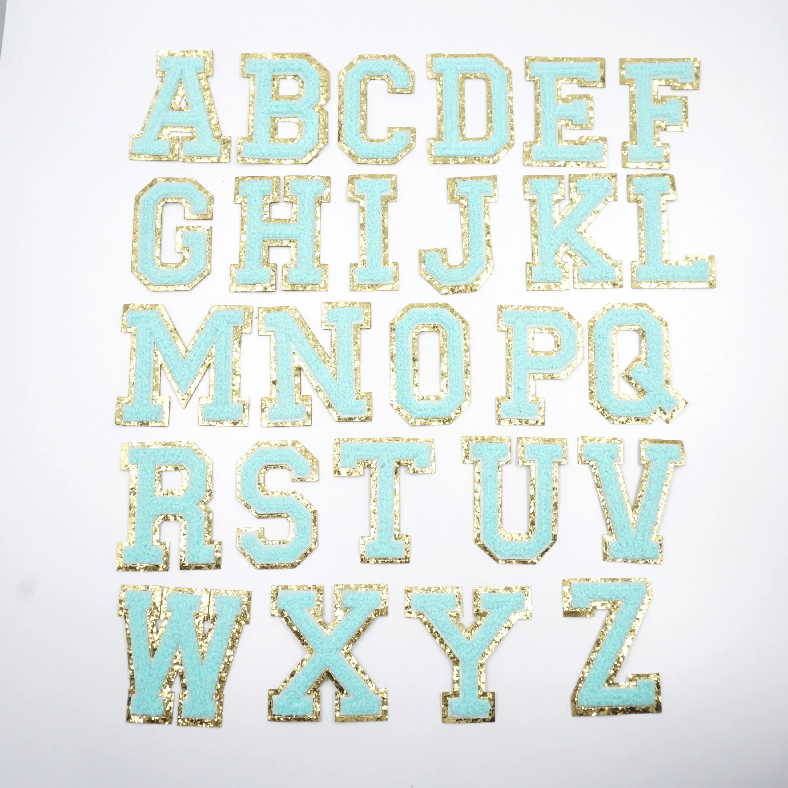 Good quality letter iron on patches custom embroidery designer patches iron on pink letters for hats