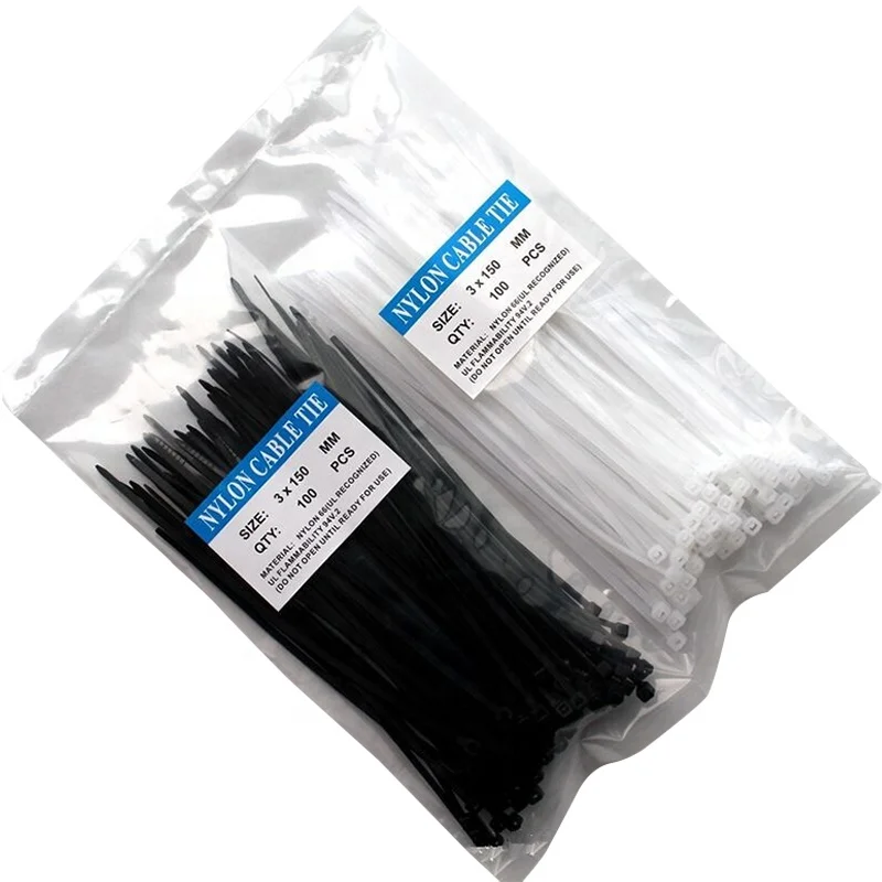 100 Pack 8" Inch Black Nylon Cable Zip Ties 50lbs 200mm Wire Tie-Wrap Straps UL 