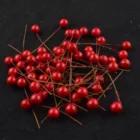 Leaves 100pcs Factory Wholesale Red Berries Artificial Leaves Flowers Simulation Fruit Christmas Decoration