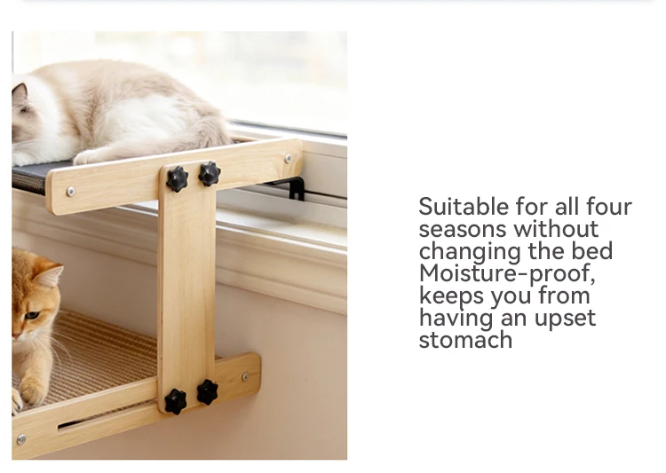 Hot Sale All Season Double Layer Pet Window Hanging Bed Cat Scratcher Cat Nest Fixable Beside Bed Pet Supplies details