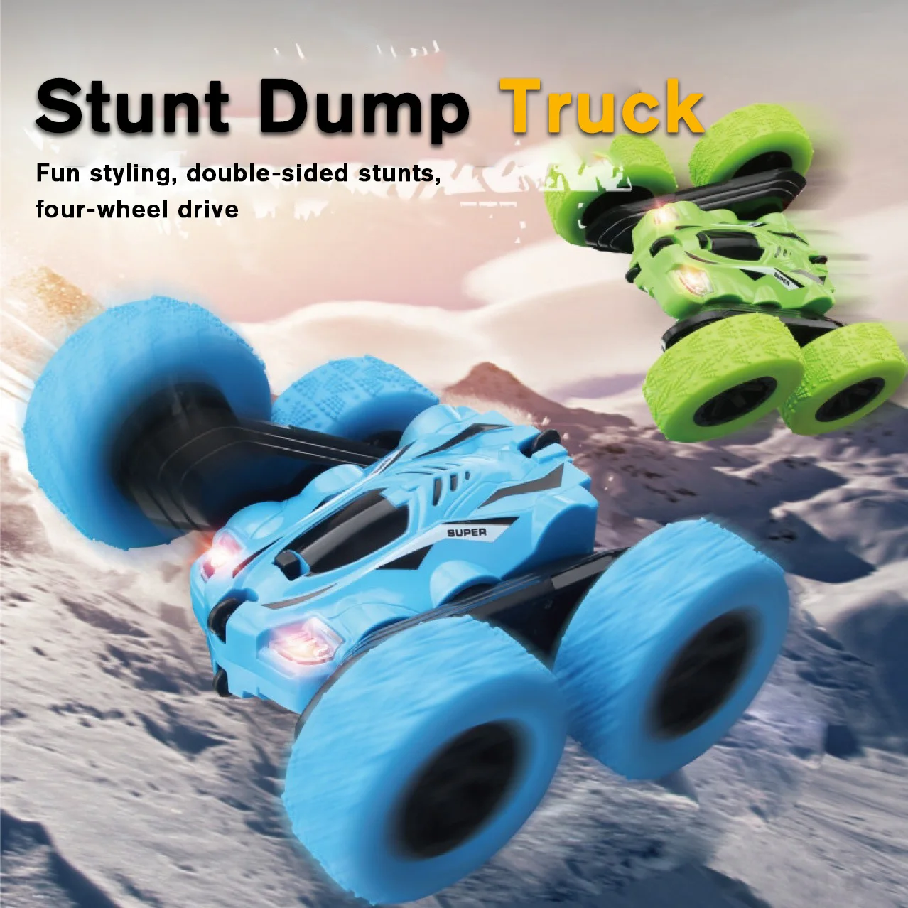 2.4G Double-sided 4WD Drift RC Stunt Car Kids Spin Anti Falling Deformation Tipper Rotation Car toy Remote Control Stunt Toys