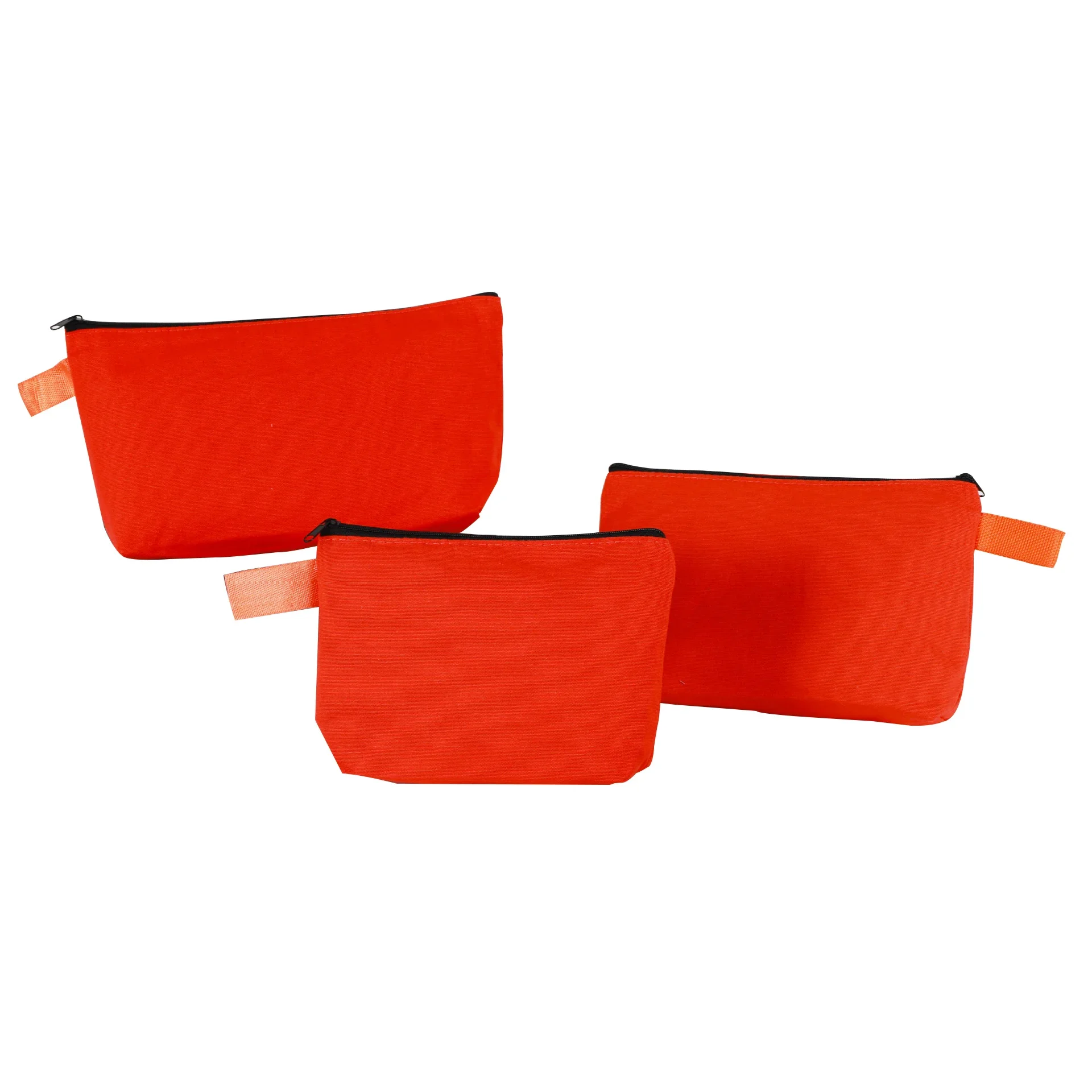 Custom Logo Printed Cotton Canvas Travel Cosmetic Bag Eco-Friendly Folding Makeup Pouch With Zipper for Storage Gifts Included factory