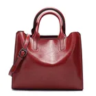 Ladies Bags Leather New Ladies Classic Large Capacity Shoulder Bags Retro Oily Leather Pattern Handbags