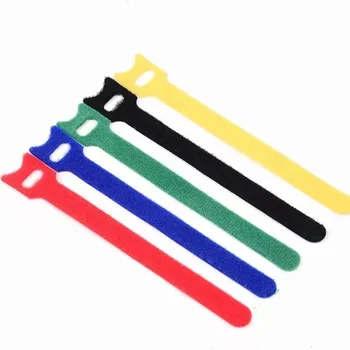 Custom Double Side Hook & Loop Nylon Back To Back Fixable Cable Ties With Logo Printed