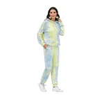 Sweat 2021 Fashion New Clothing Drawstring Hooded Long-sleeved Tie Dye Casual Sports Set Sweat Shirt