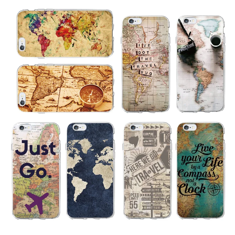 World Map Travel Just Go Soft Clear Phone Case Cover Coque Fundas For Iphone 12 11 Pro Max 7 7plus 6s 6plus 8 8plus X Xs Max Buy World Map Phone