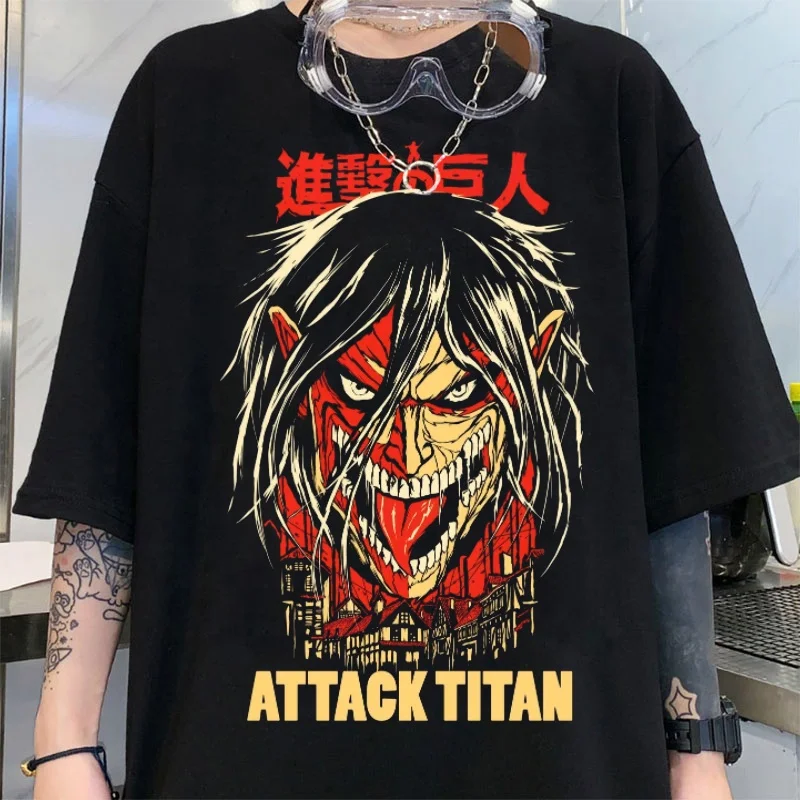 Attack On Titan Anime Goth Plus Size Men Women Clothing Graphic T Shirts  Gothic Clothes Short Sleeve T Shirt Womens Tops - Buy T-shirt,Anime T Shirt,Cartoon  T Shirt Product on 