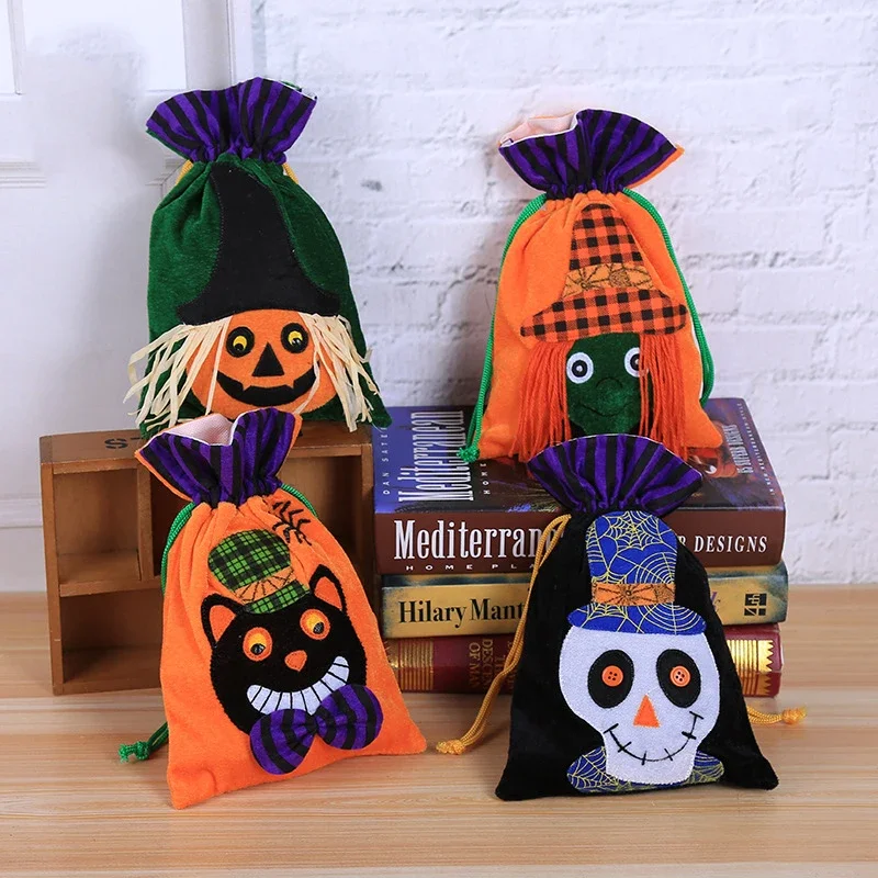 OEM/ODM Non Woven Goody Bolsas De Halloween Treat Gift Tote Pumpkin Halloween decorative Candy Bag Felt Halloween Bags
