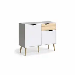 NOVA Modern Sideboard Natural Melamine Wood Legs Chest Drawers Living Room Cabinets