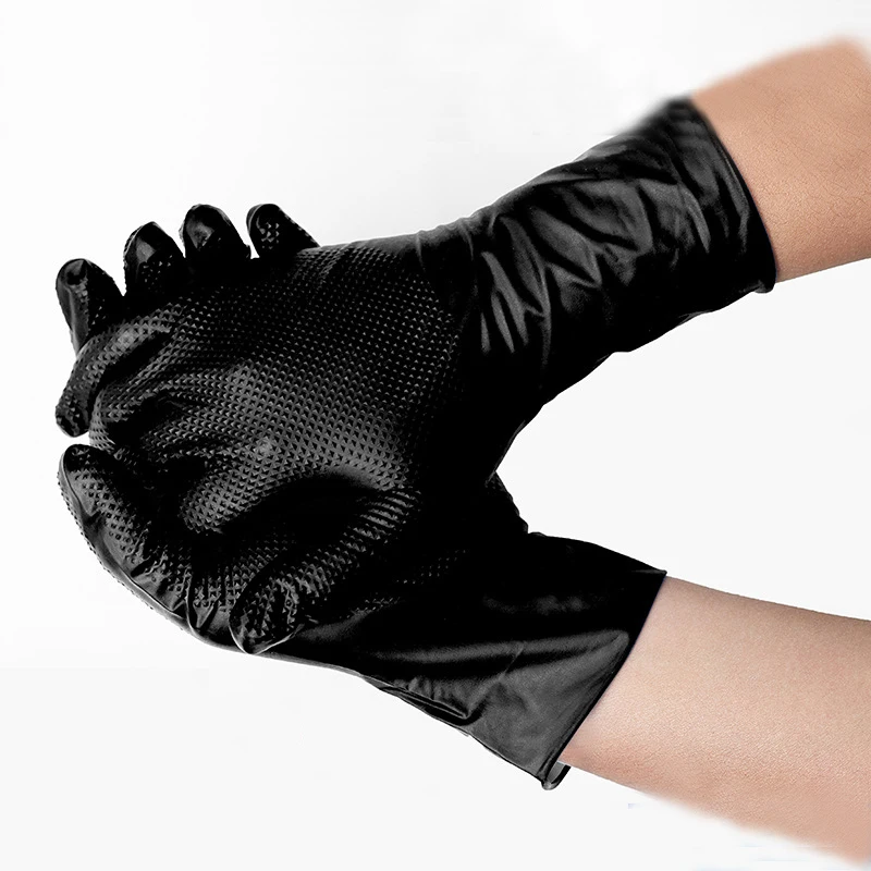 Wholesale High Quality 8mil 12g automobile industrial shop black nitrile/pvc use  garage nonmedical heavy  car repair use gloves