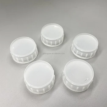 50mm transparent white plastic bottle cap with opener ribbed side large screw cover for medicine bottle