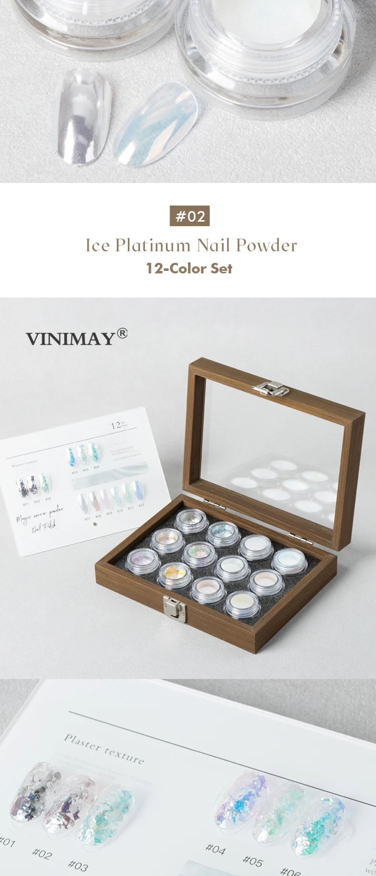 product vinimay 4 styles nail magic mirror powder aurora shiny effect easy to blend for gel polish acrylic nail art decoration-5